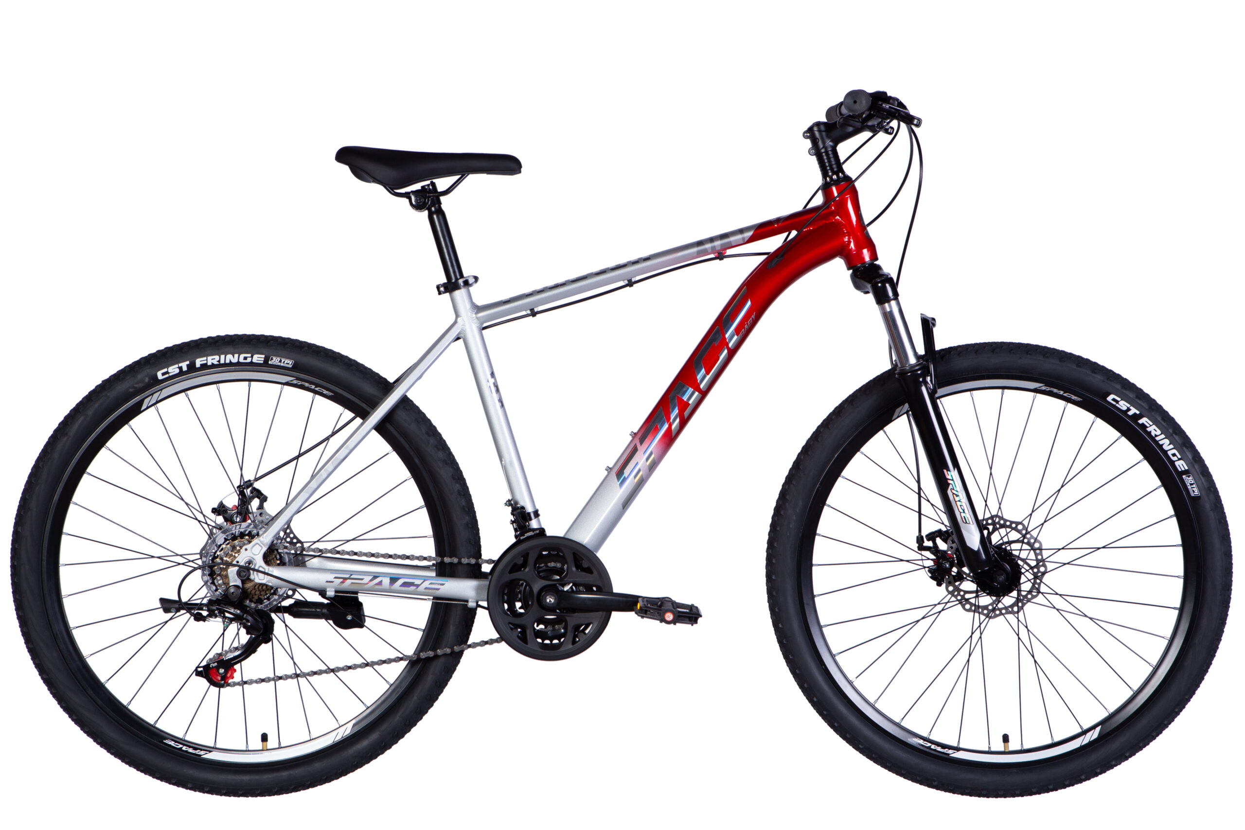 Велосипед гірський AL 27.5" SPACE PHAETON DD FR рама-19" сріблясто-червоний 2025 Space 27.5 " Велосипед гірський AL 27.5" SPACE PHAETON DD FR рама-19" сріблясто-червоний 2025 купити Space Velo спейс Вело